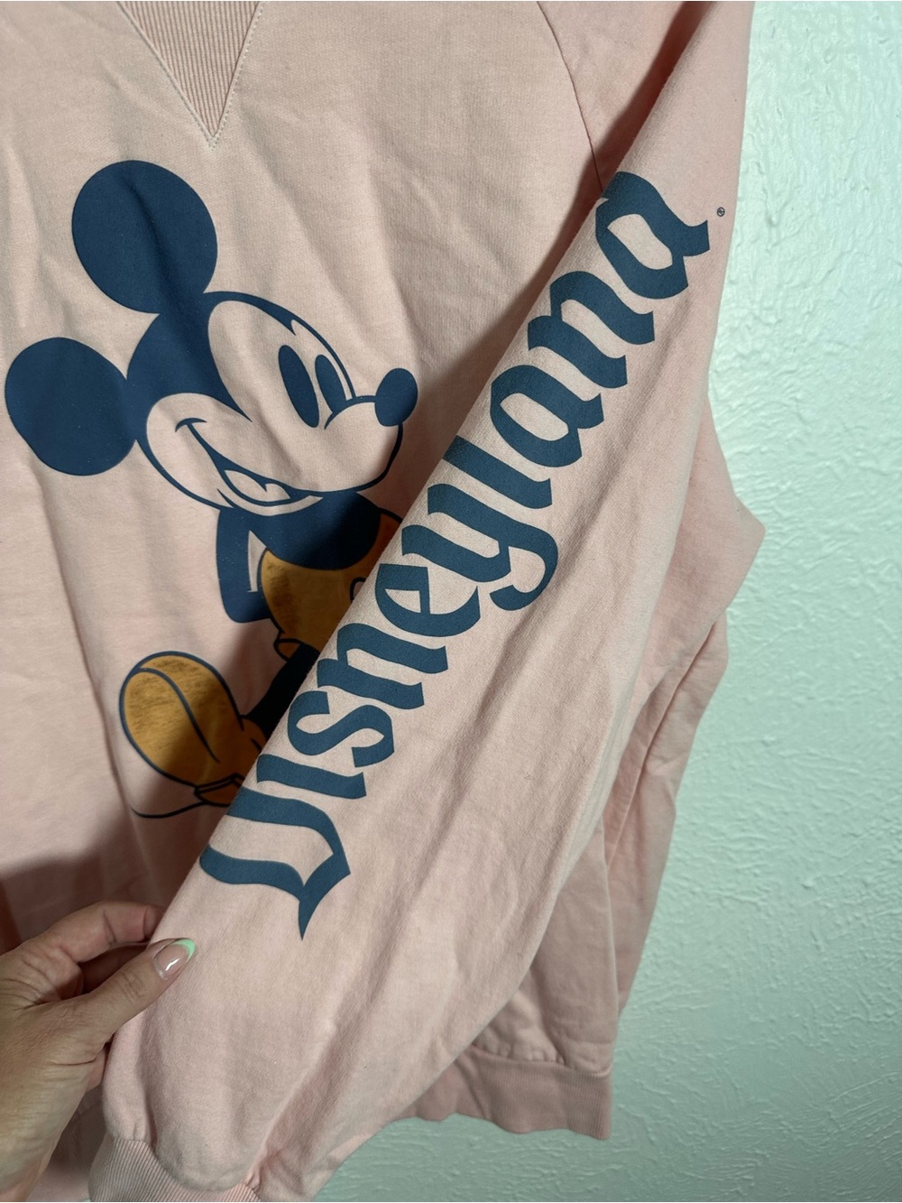 Disneyland Parks Mickey Mouse Pink Sweatshirt Women's Large Disney Crewneck - Picture 3 of 5